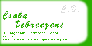 csaba debreczeni business card